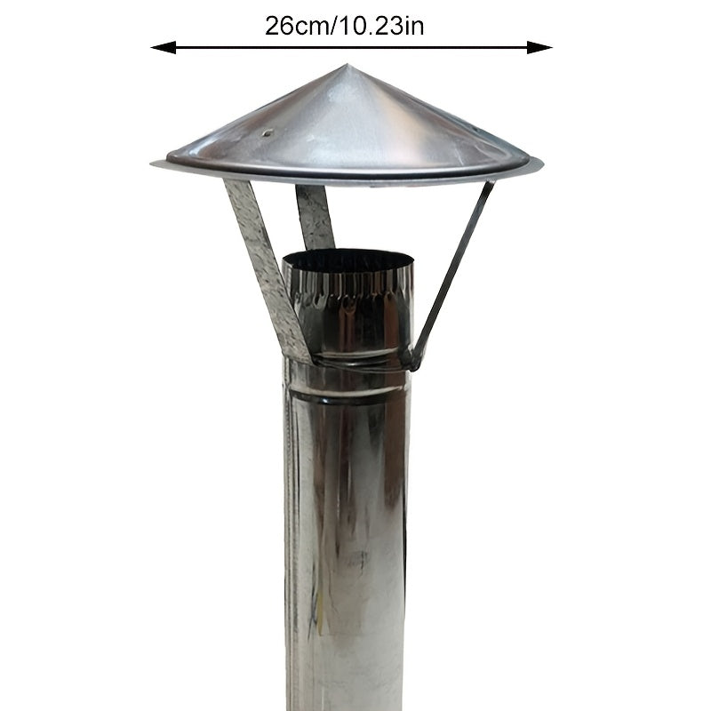 Stainless Steel Chimney Cover for Outdoor Garden Stoves Removable Heat Air Purification