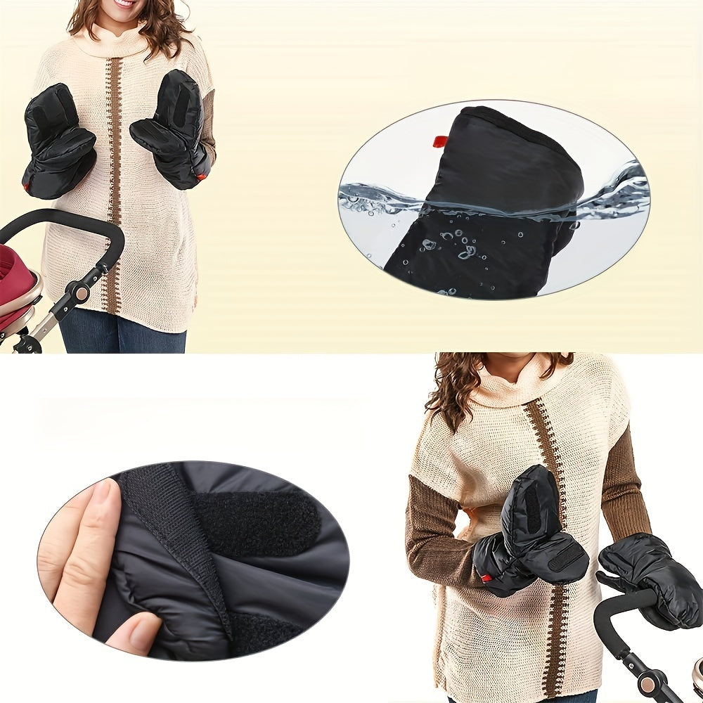Waterproof Stroller Gloves Insulated Polyester for Parents and Caretakers