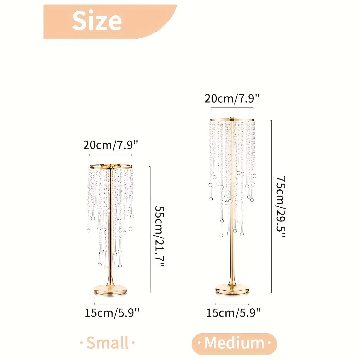 Set of 2 Metal Wedding Centerpiece Stands for Table Decorations