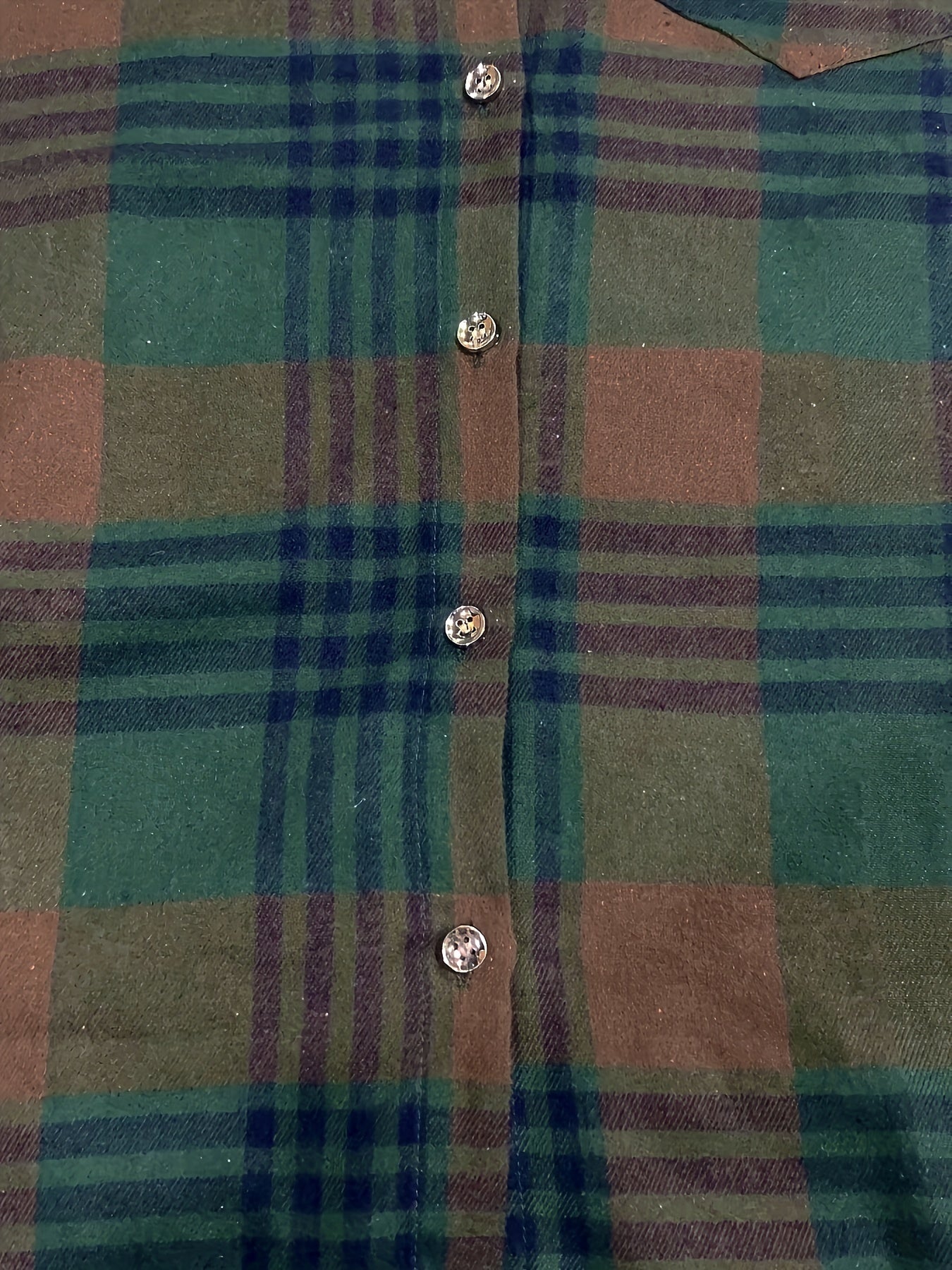 Plus Size Women's Plaid Button-Up Shirt Casual Long Sleeve Checkered Blouse Blue Brown Black