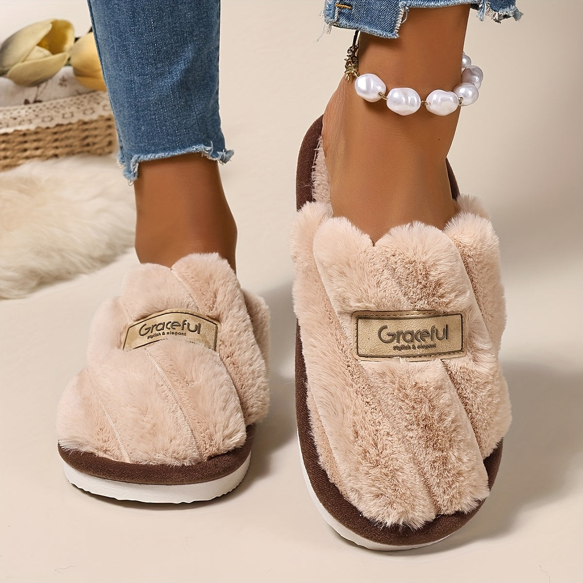 Women's Warm Slip-On House Slippers for Home, Multiple Colors and Sizes