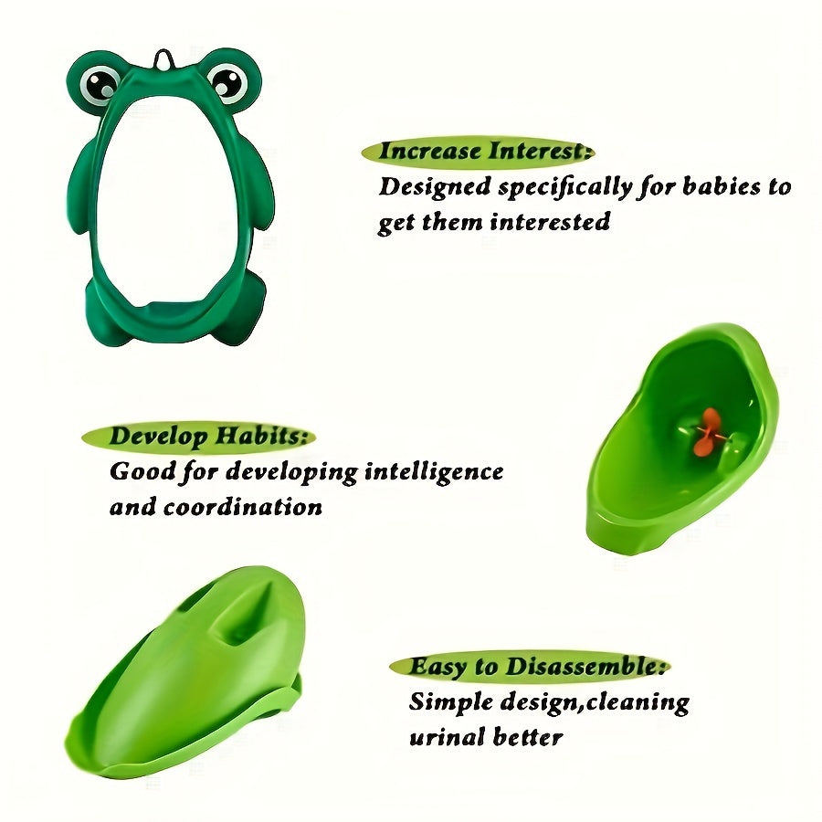 Baby Boys Plastic Wall-Mounted Urinal Portable Stand-Up Toilet with Vivid Eyes