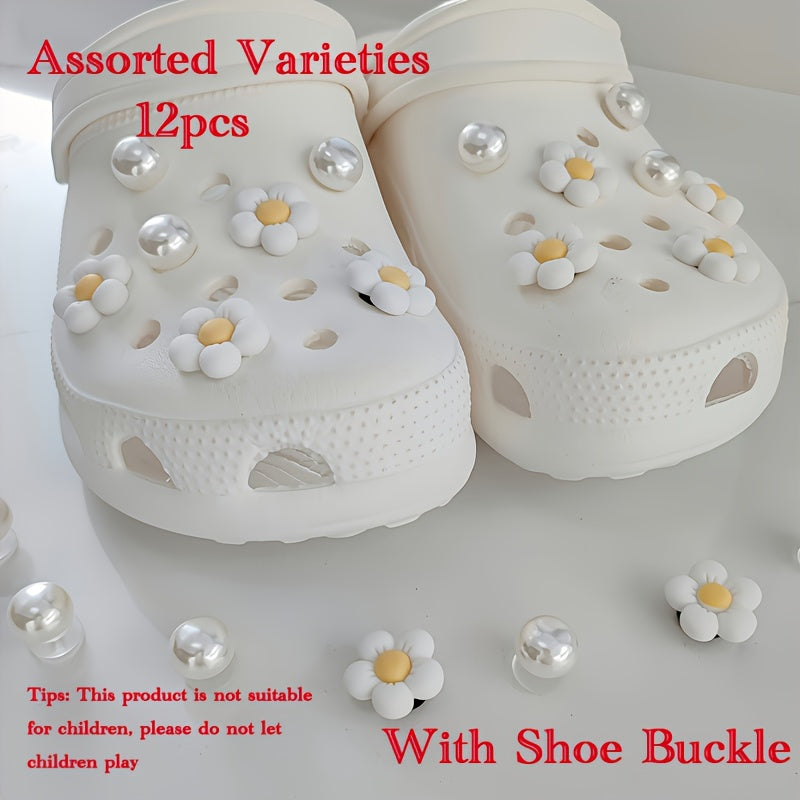 Unisex Resin Shoe Charms with Shoes Buckles for Decoration Set of 6 or 12