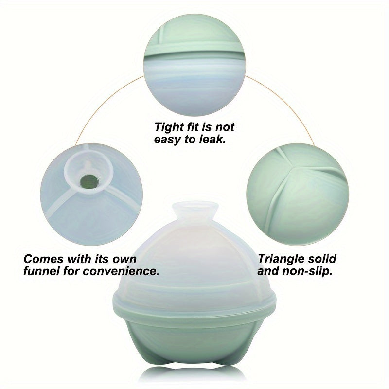 Large Silicone Ice Ball Mold With Funnel for Whiskey and Cocktails