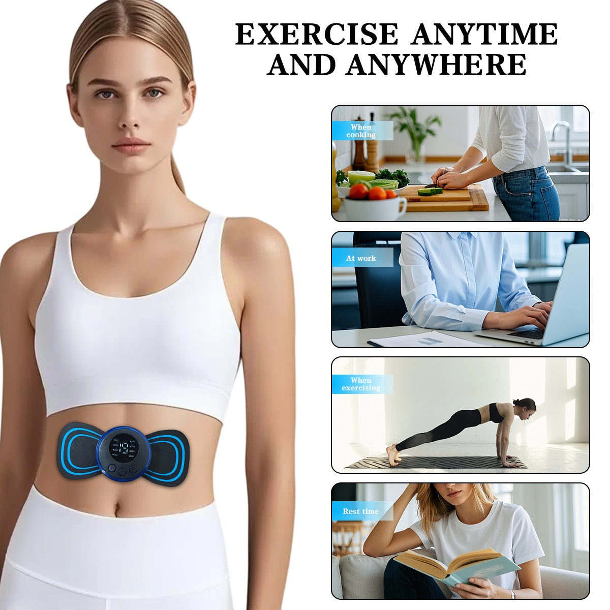 Home Massager with 3 Attachments USB Rechargeable 8 Modes 19 Intensity Levels for Men and Women