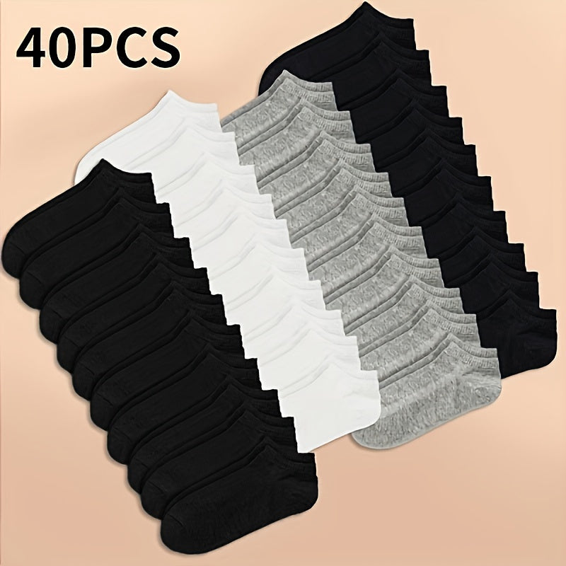 Lightweight Breathable Ankle Socks Pack of 10 20 40 60 for Sports and Daily Wear