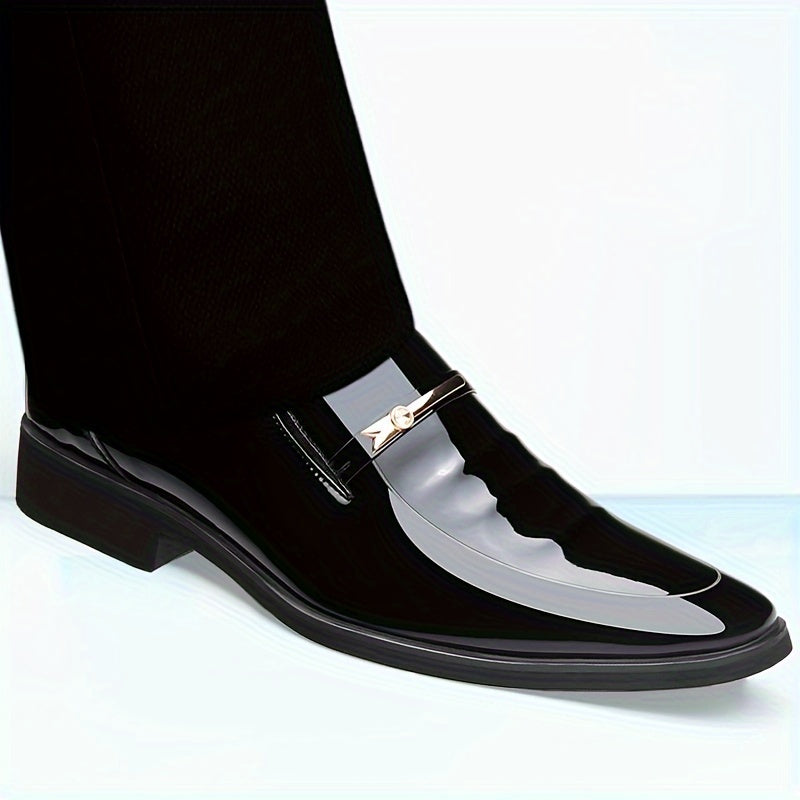 Men's Plus Size Pointed Toe Dress Shoes Rubber Sole Slip-On Business Office Wear