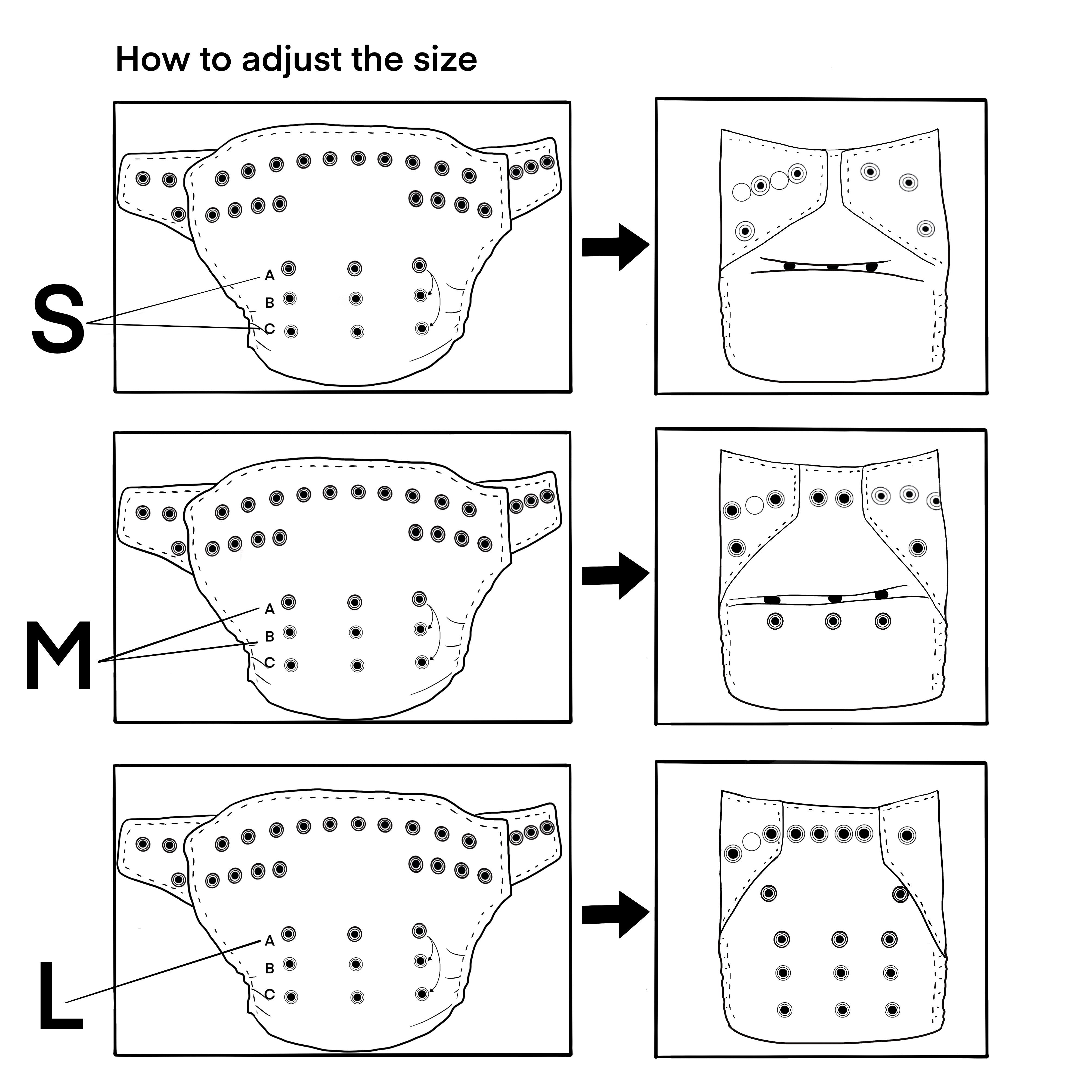 Baby Girls Waterproof Cloth Diaper Reusable Adjustable for 2.7-15kg
