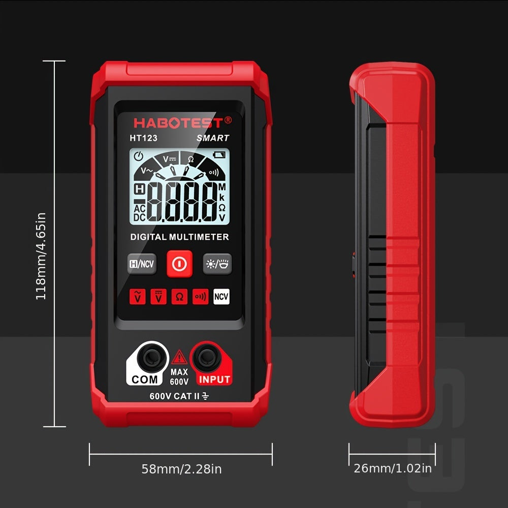 Digital Multimeter with Voltage Resistance Current Continuity Test CAT III 600V