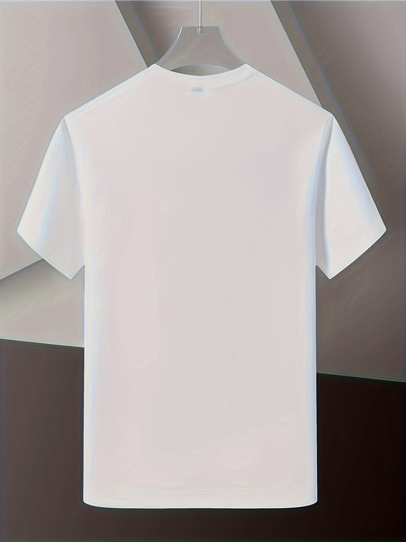 Erkaklar uchun bir rangli krujka yaka T-kofta - 95% polyester, 5% spandeks, oddiy kesim, kattalar uchun yozgi yuqori.