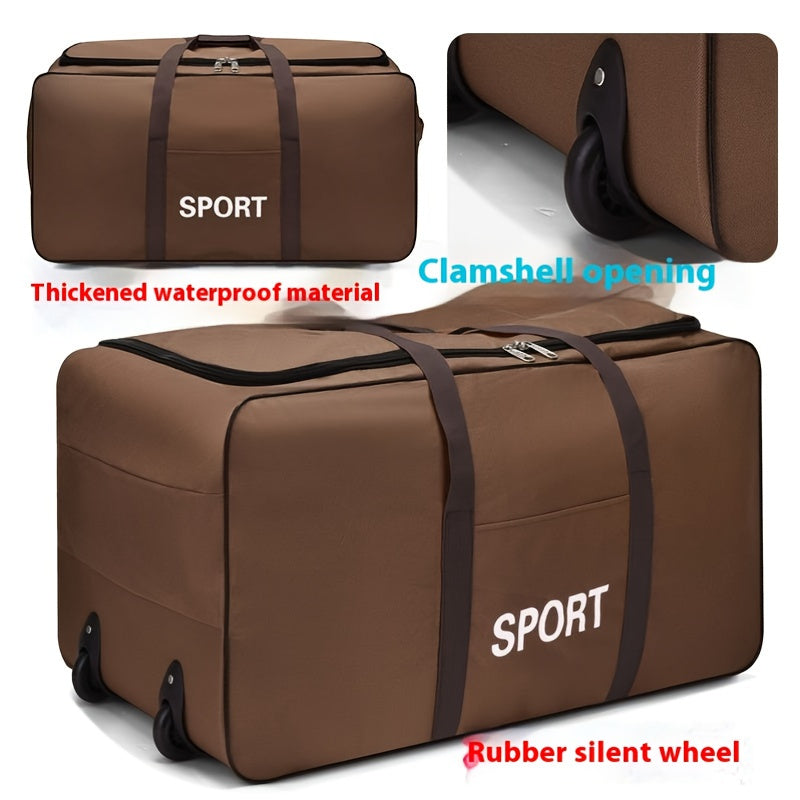 Extra Large Waterproof Storage Bag with Silent Wheels and Zipper Closure for Travel and Dorm Storage