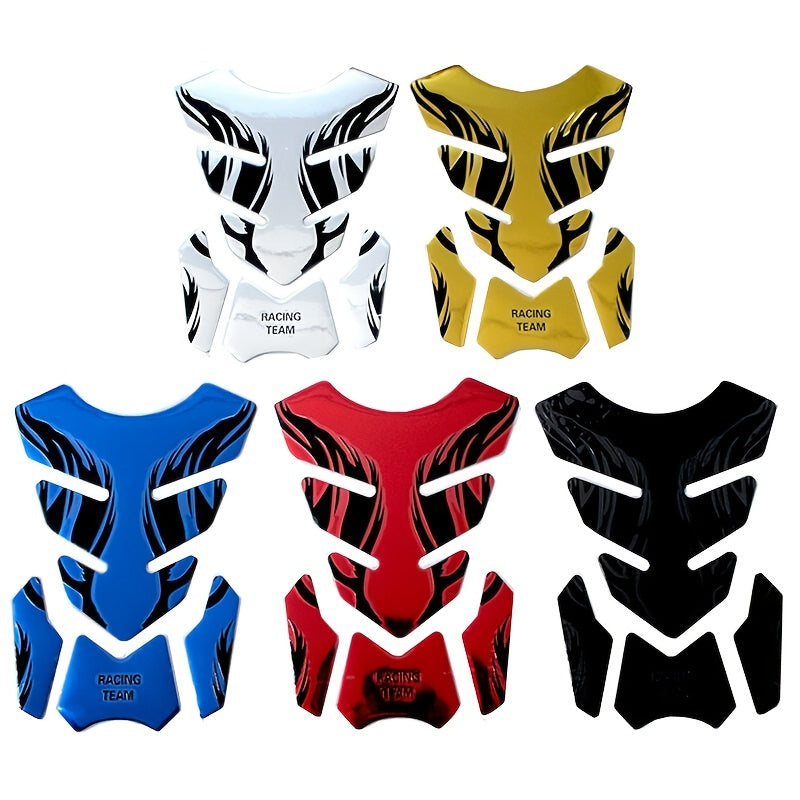 Motorcycle Oil Drum Mat Sticker Fishbone 3D Protective Cover Decorative Flame