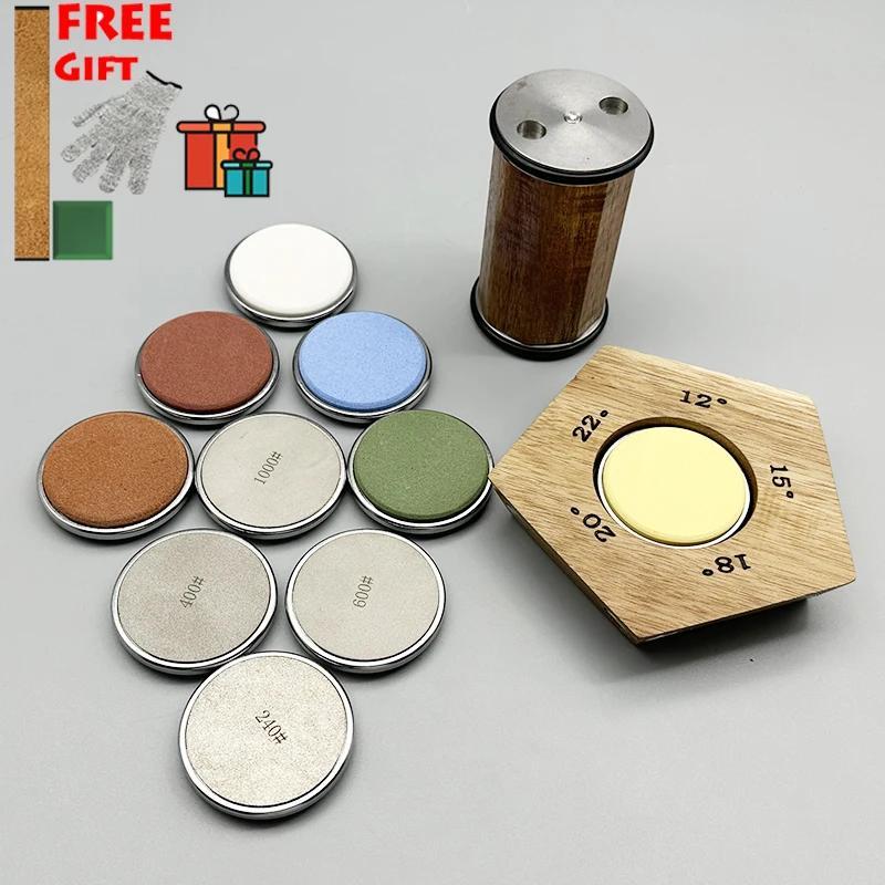 Набор точилок для ножей из алмазной наждачной бумаги, 5 углов, магнитный держатель, кухня