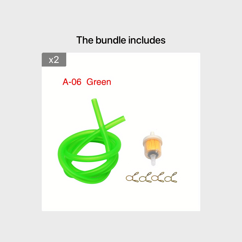 Motorcycle Gas Fuel Filter Petrol Pipe Hose Line 6mm with 4 Clips