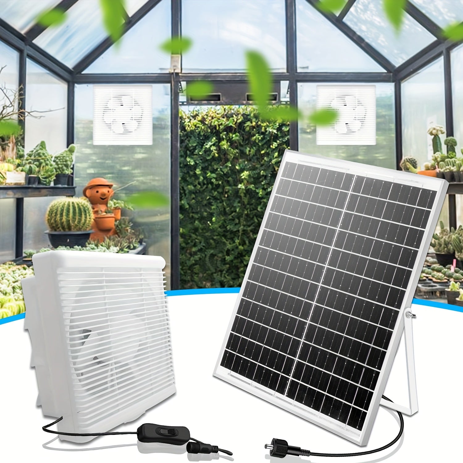 Набор солнечного вытяжного вентилятора 20 Вт, солнечная панель 8 дюймов, вентилятор высокой скорости вентиляции