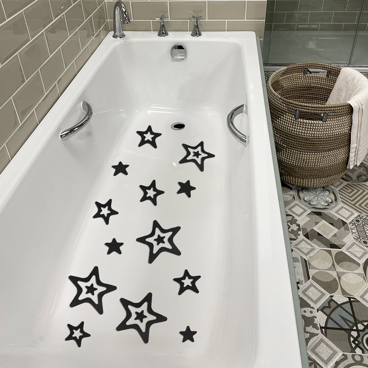 Set of 10 Star Non-slip Bathroom Shower Bathtub Safety Stickers Waterproof