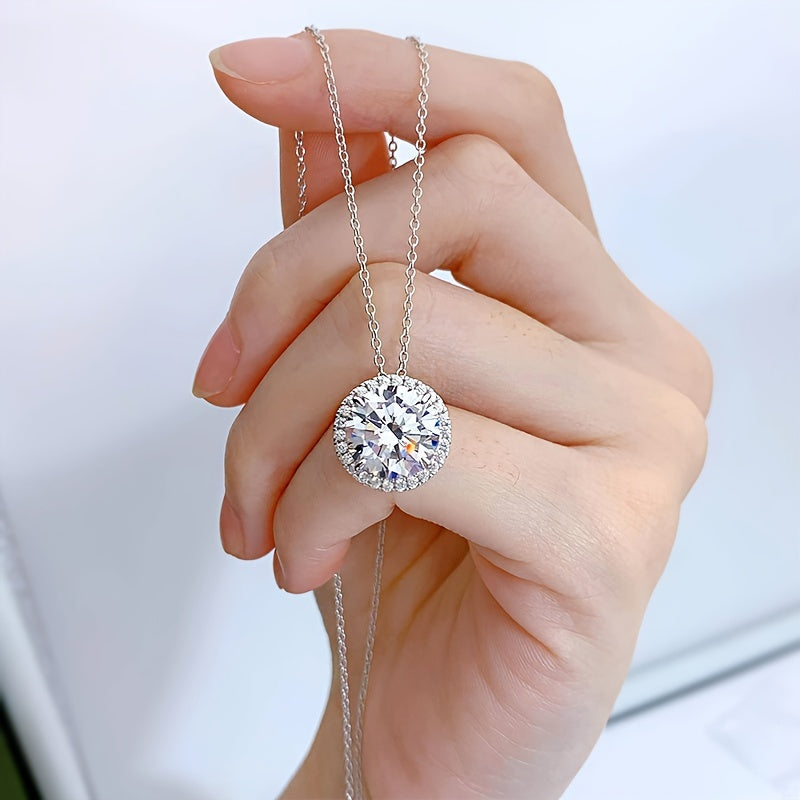 Unisex Moissanite Pendant Necklace 5ct Red Gold S925 Silver Engagement Gift