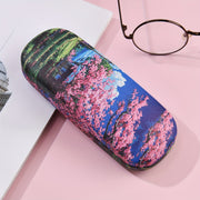 Fashion Glasses Case Cherry Blossom Print Semi-Hard Storage Box for Eyewear