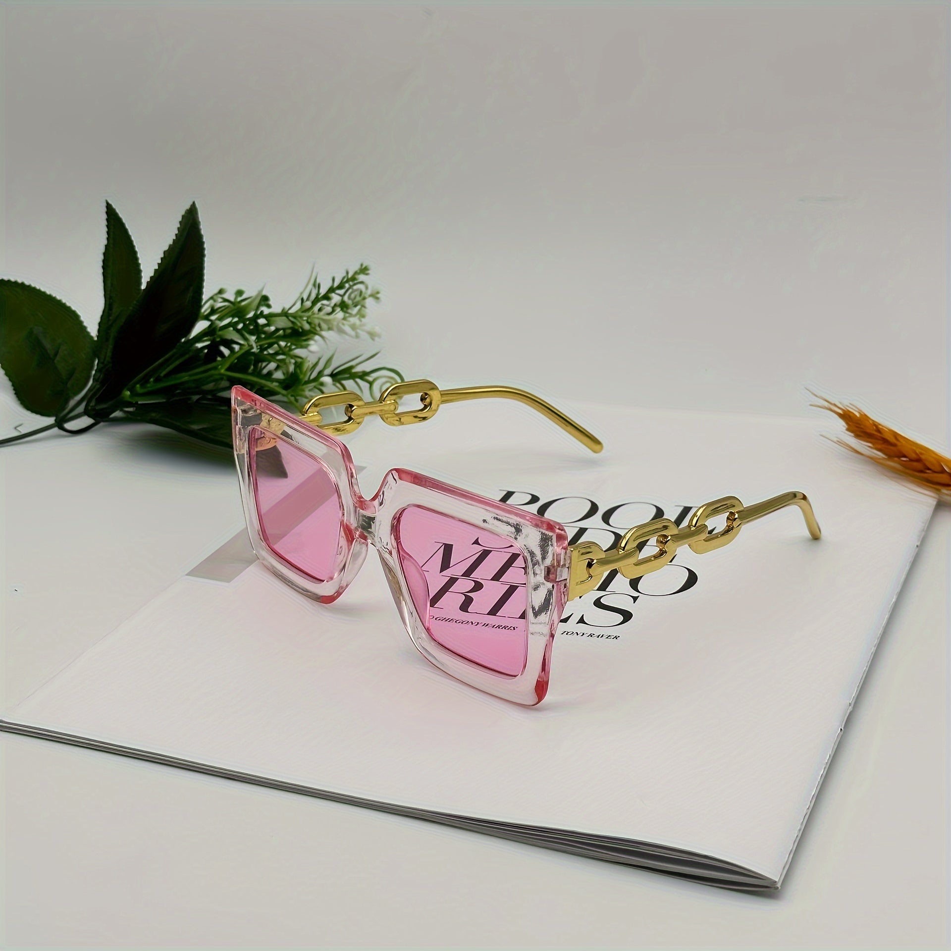 Women's Oversized Square Frame Driving Glasses Anti-Reflective Plastic