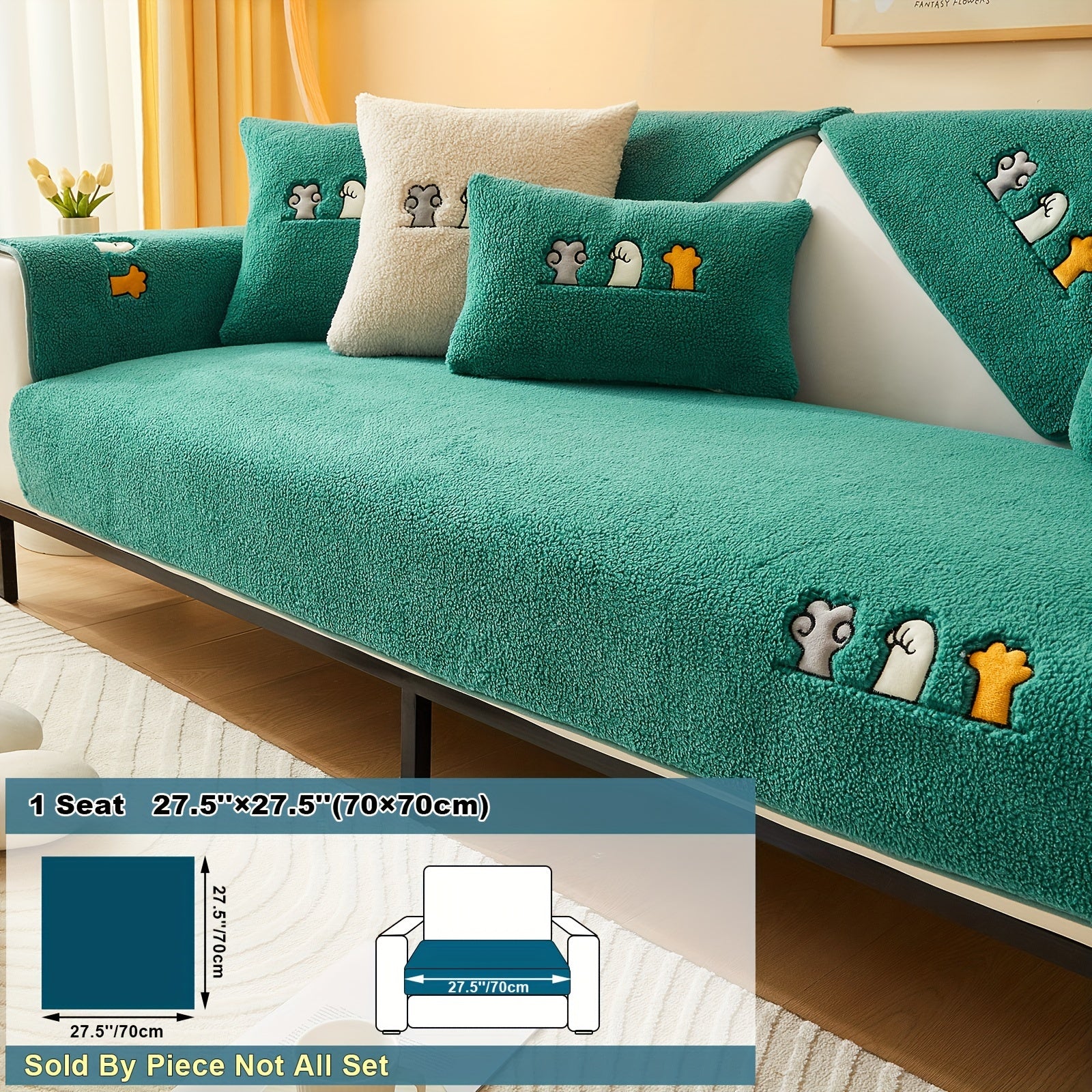 Плюшевый чехол на диван Sherpa, противоскользящий, защитный чехол для мебели для домашних животных для гостиной