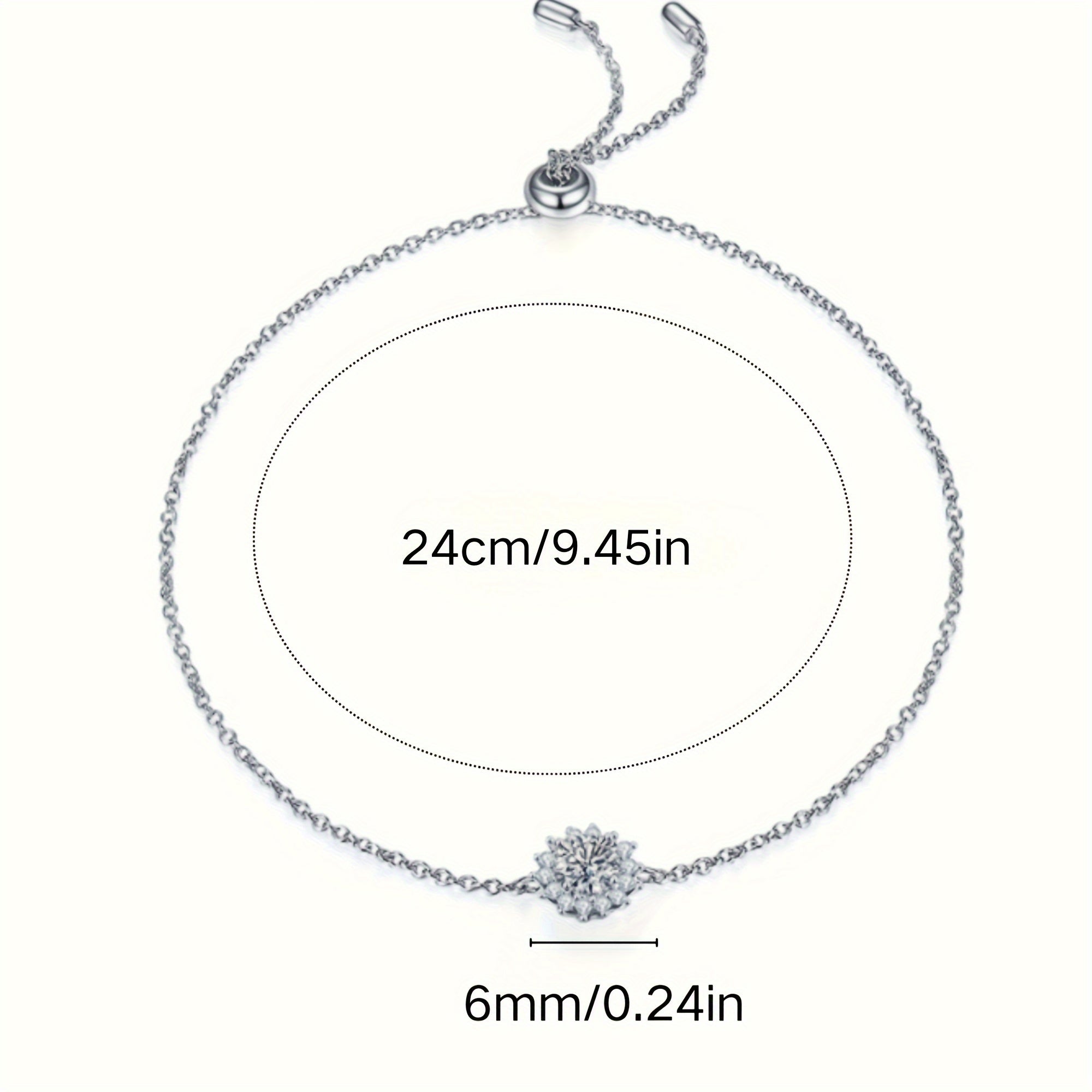 Set of 4 Moissanite Jewelry Pieces Sterling Silver Sunflower Necklace Earrings Bracelet Gift Box