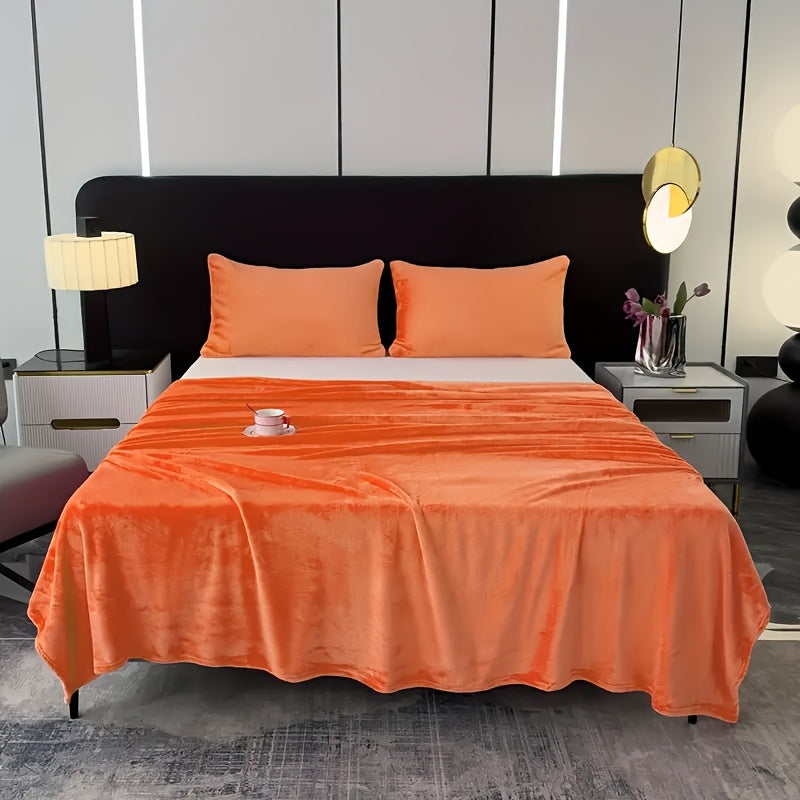 220gsm Polyester Fleece Throw Blanket Lightweight Warm Couch Bed Office