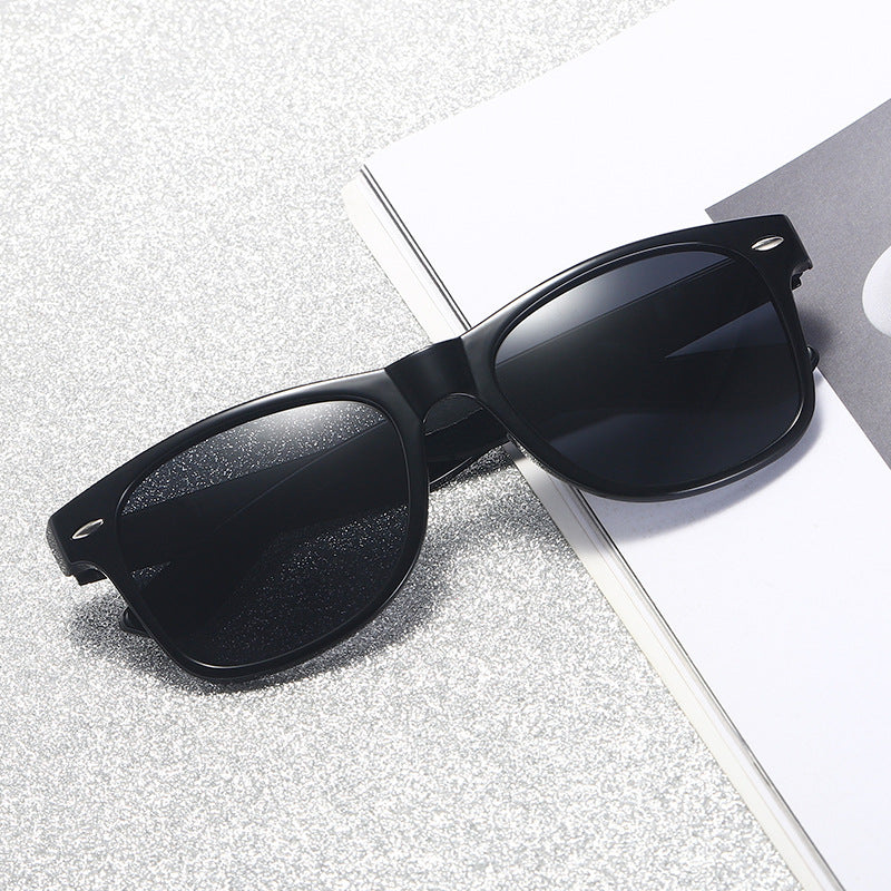 Men's Outdoor Retro Polarized Sunglasses Black 1 Pair
