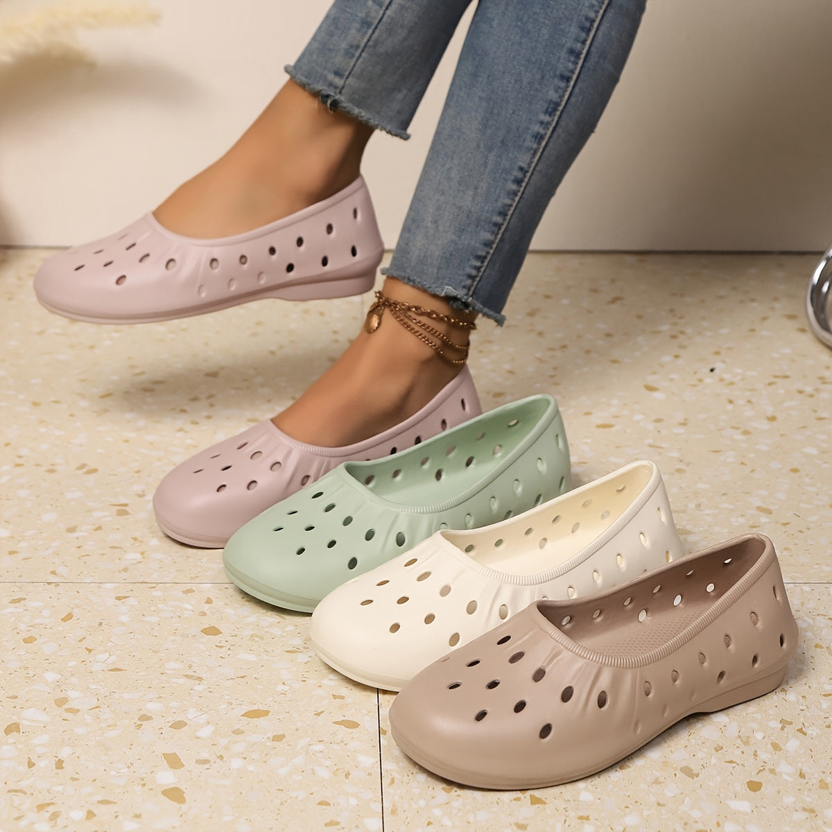 Zapatos casuales ligeros y transpirables para mujer en EVA, slip-on para caminar al aire libre