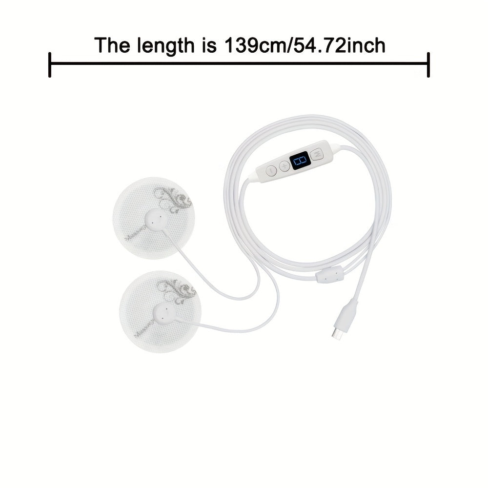 USB Portable Massager with Display, 8 Intensity Levels, 6 Modes, Gel Patches, Type-C Connection