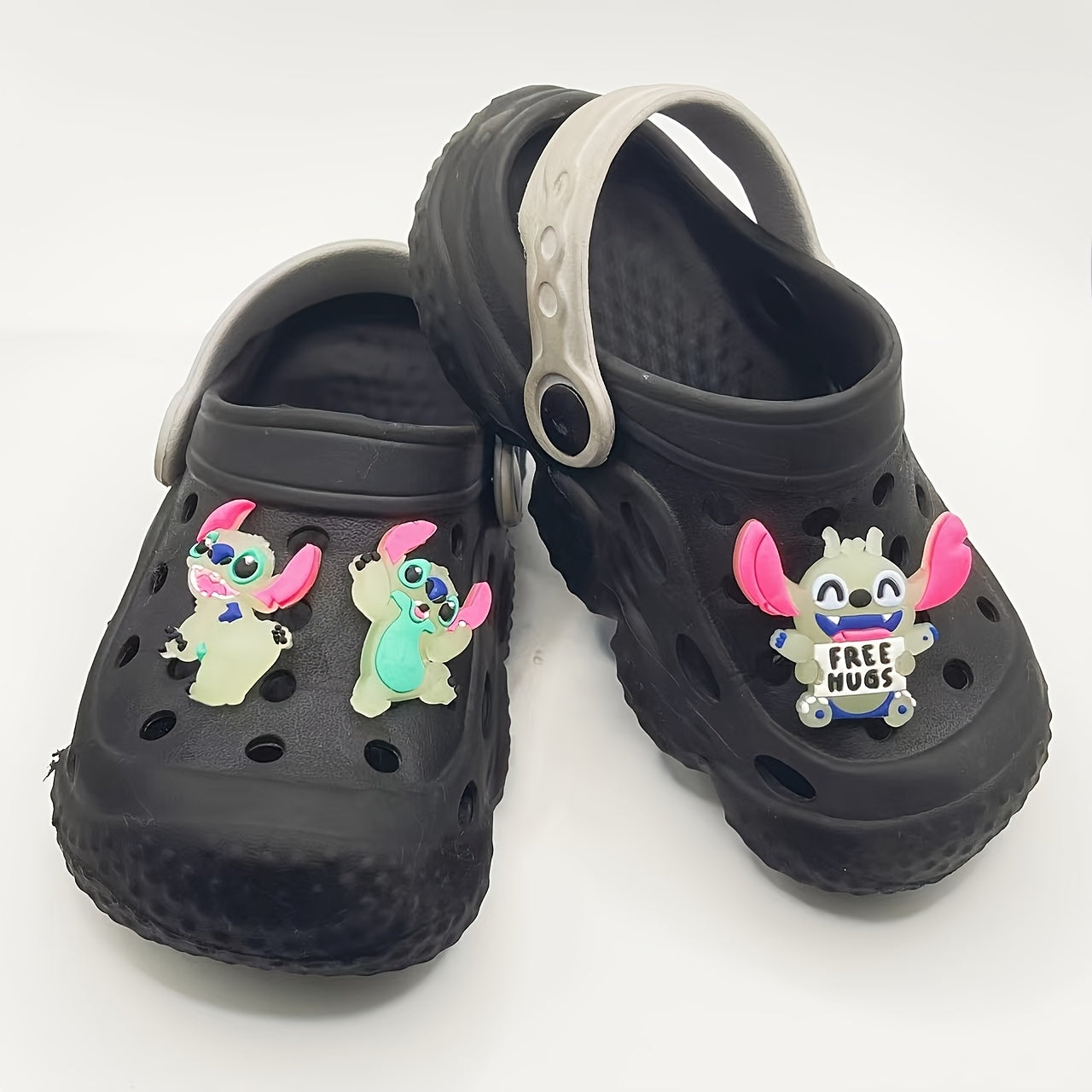 8pcs Kids Dinosaur Shoe Charms Fluorescent Garden Buckles Removable Accessories