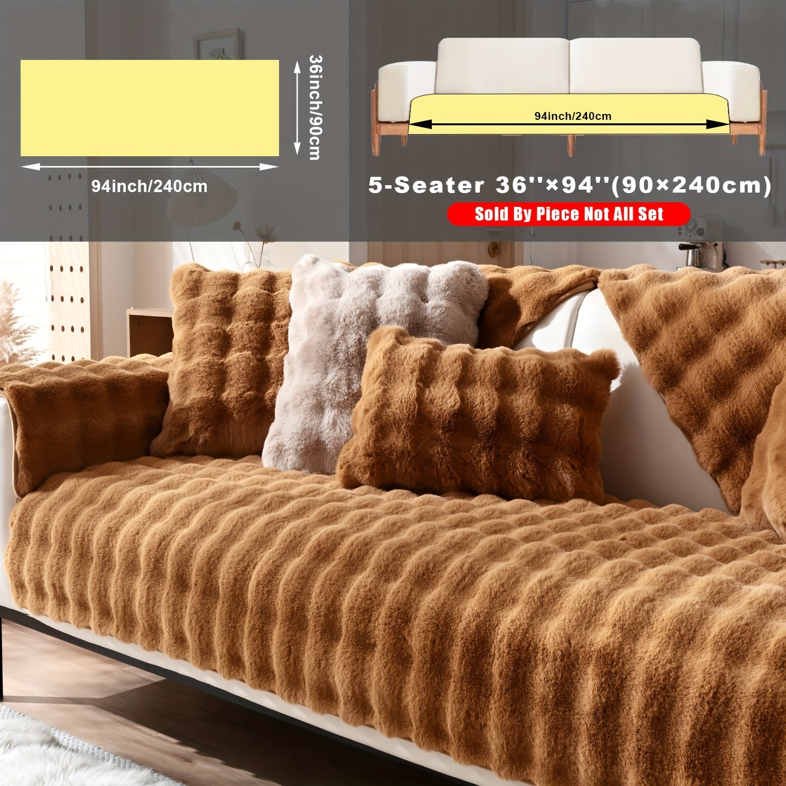 Накидка на диван из флиса для 2-4 местных диванов в 8 цветах, моющаяся в машине, дружелюбная к питомцам, современный дизайн