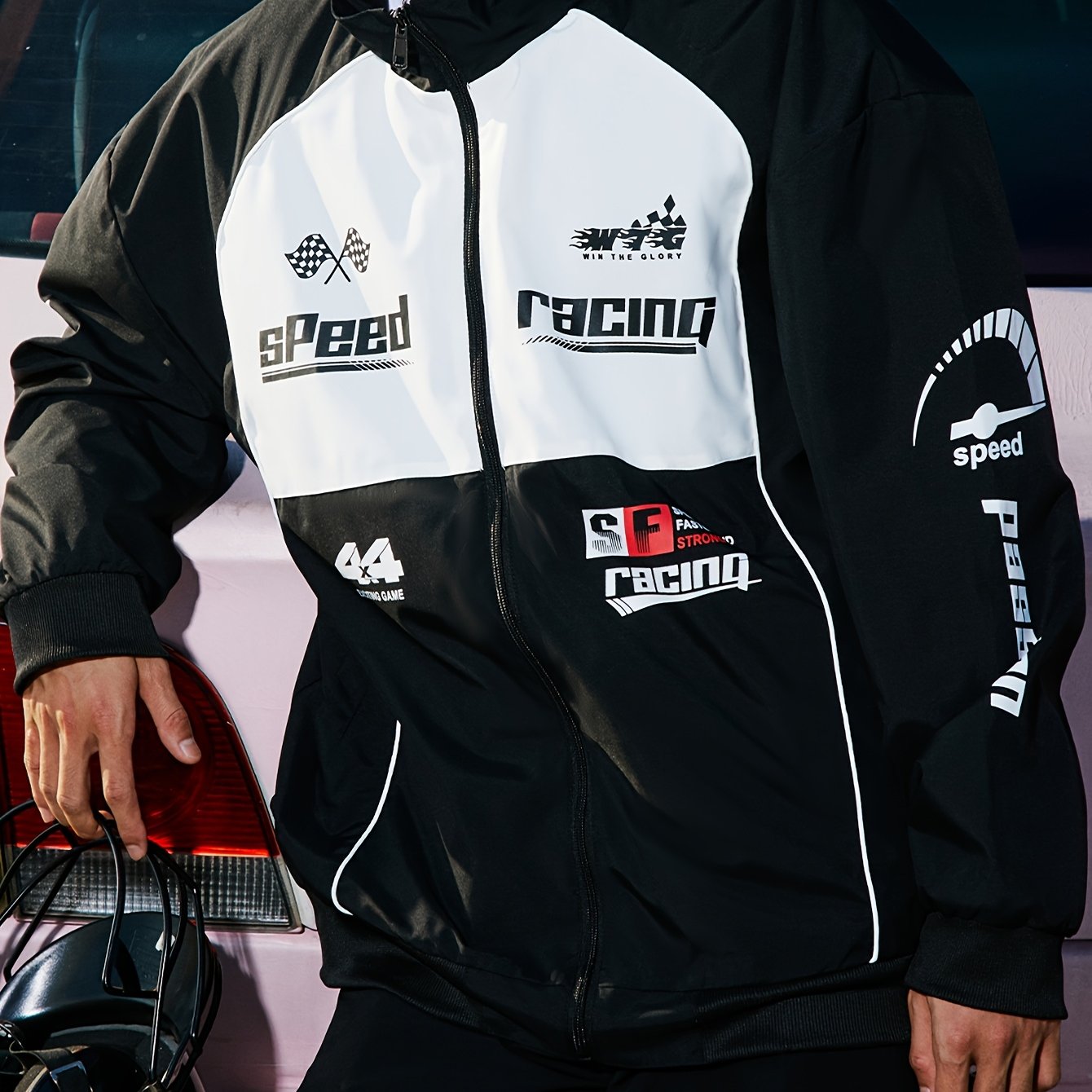 Erkaklar uchun 3041 Sport Casual Poyga Kostyum Jeketi kundalik kiyim uchun.