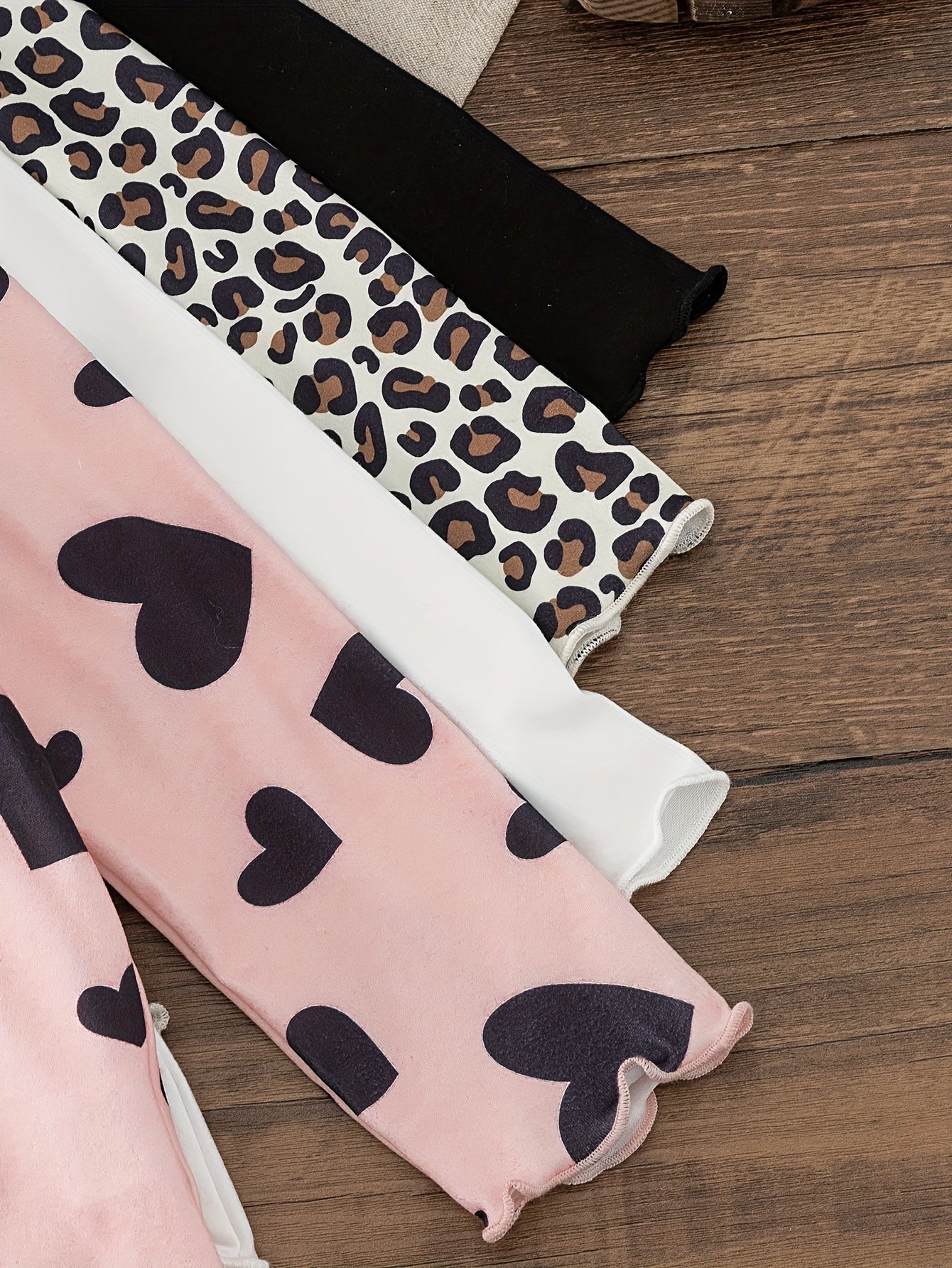 Girls' Long Sleeve Knit Tops 4-Piece Set Spring Fall Floral Solid Colors Skinny Fit