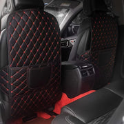 Car Seat Protector with Kick Mat and Storage Bag Child Safety Cushion Scratch-Resistant Back Seat Cover