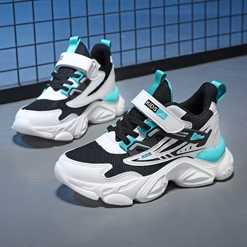 Boys Breathable Mesh Sneakers Low Top Hook and Loop Closure for Spring Fall