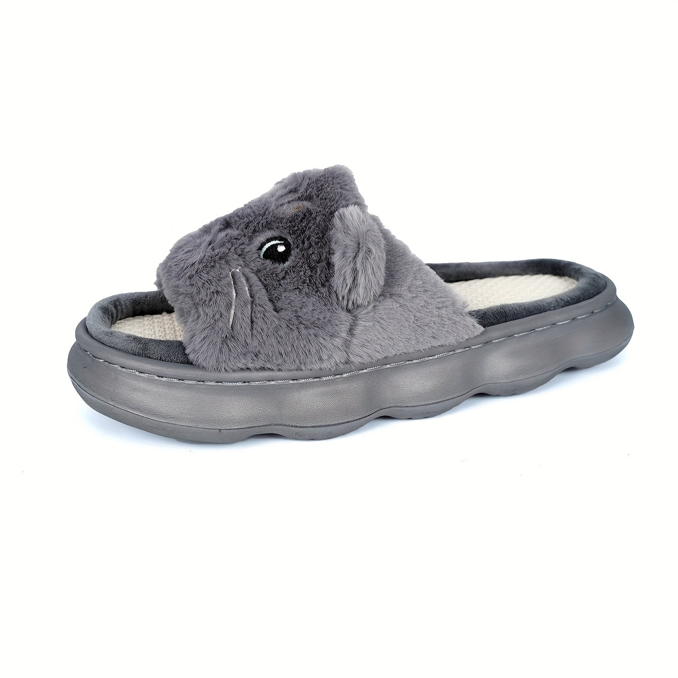 Women Cat Slippers Soft Fabric EVA Sole Breathable Casual Home Footwear