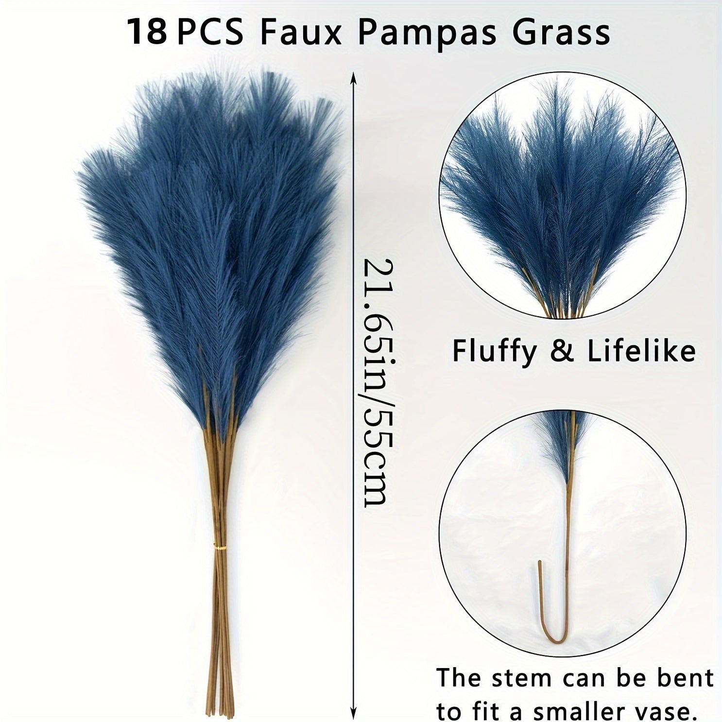 18 искусственных растений пампасной травы в вазе высотой 21,6 дюйма, идеально подходящих для осеннего декора или мероприятий.