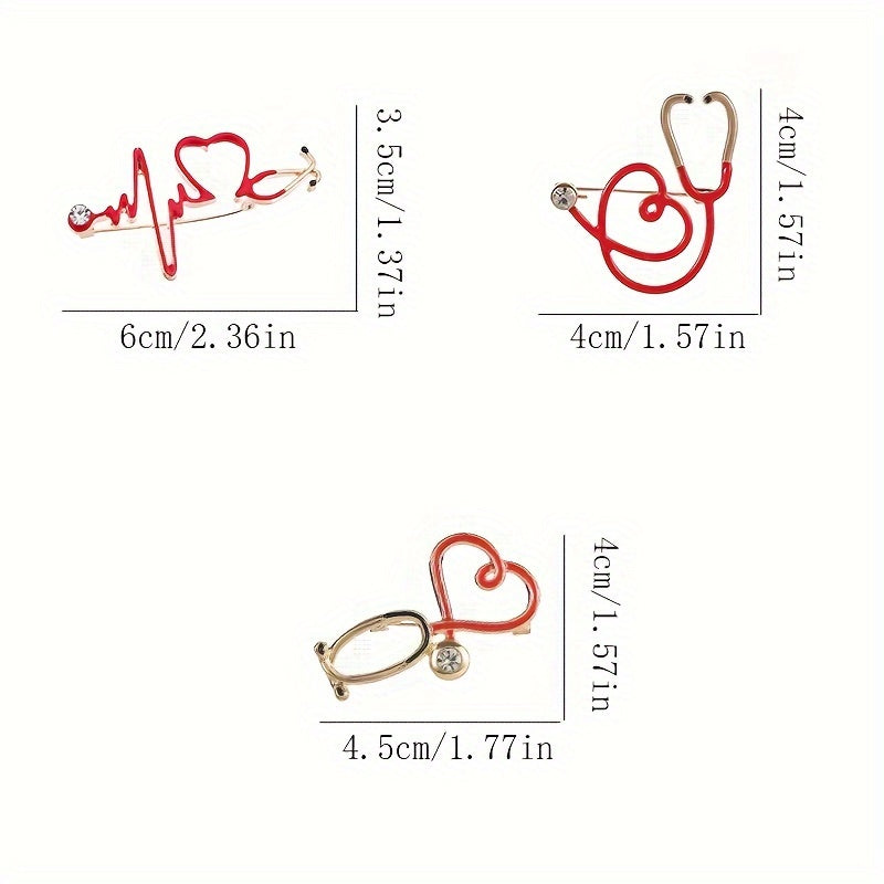 Zinapoyali, kundalik kiyim uchun yoki bayram sovg'asi sifatida mukammal bo'lgan modali stetoskop brosh pin.