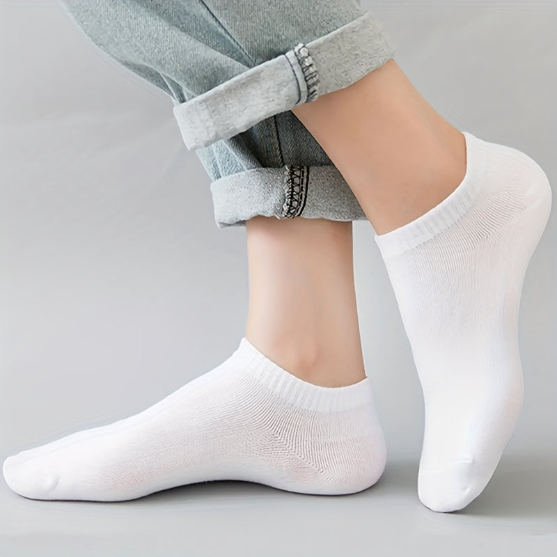 Unisex Low Cut Socks 15 Pairs Lightweight Cotton Blend Solid Color Men Women