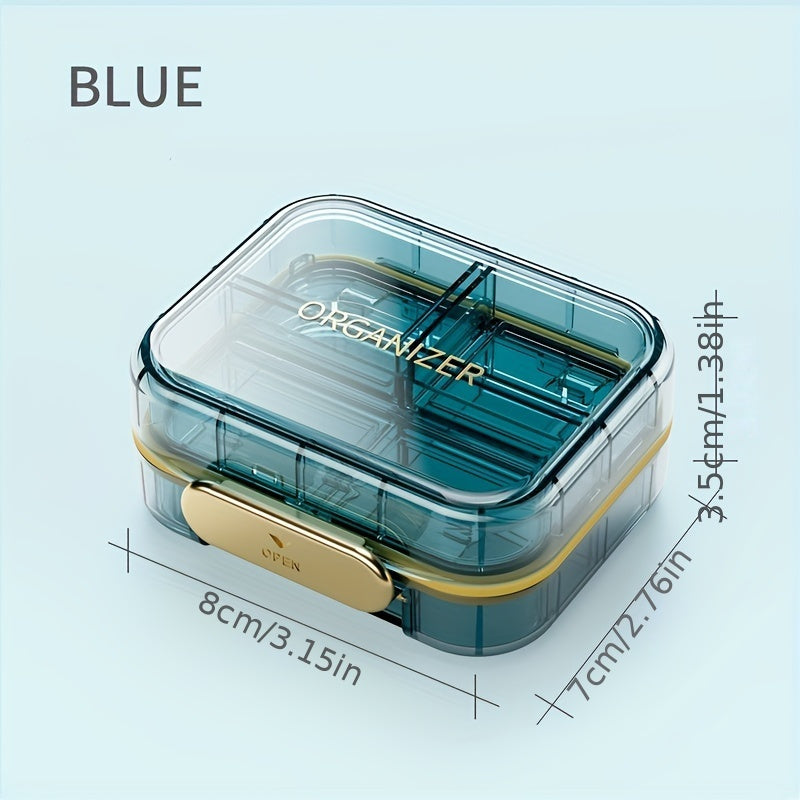 Portable Pill Organizer 7 Compartments Lightproof Moisture-Sealed Box