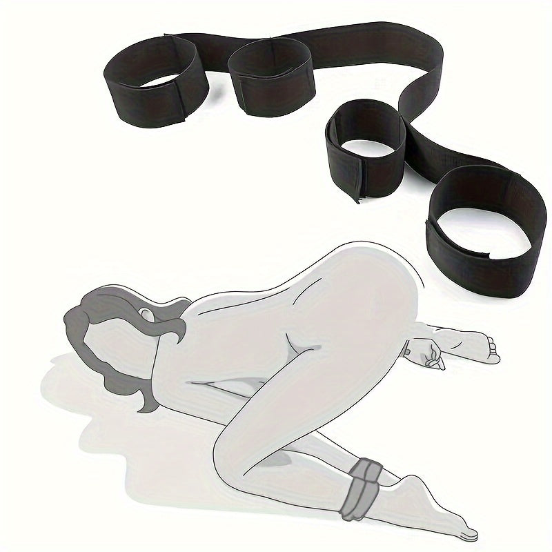 Adult BDSM Handcuffs Set with Rope Straps and Ankle Cuffs