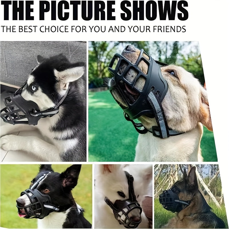 Breathable Durable Reflective Basket Dog Muzzle Prevent Biting Chewing