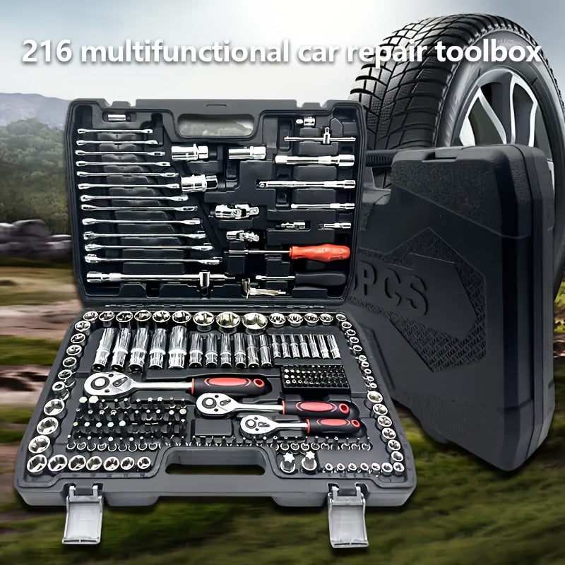 Auto Repair Tool Kit with Torque Wrench and Screwdriver Set for Vehicles