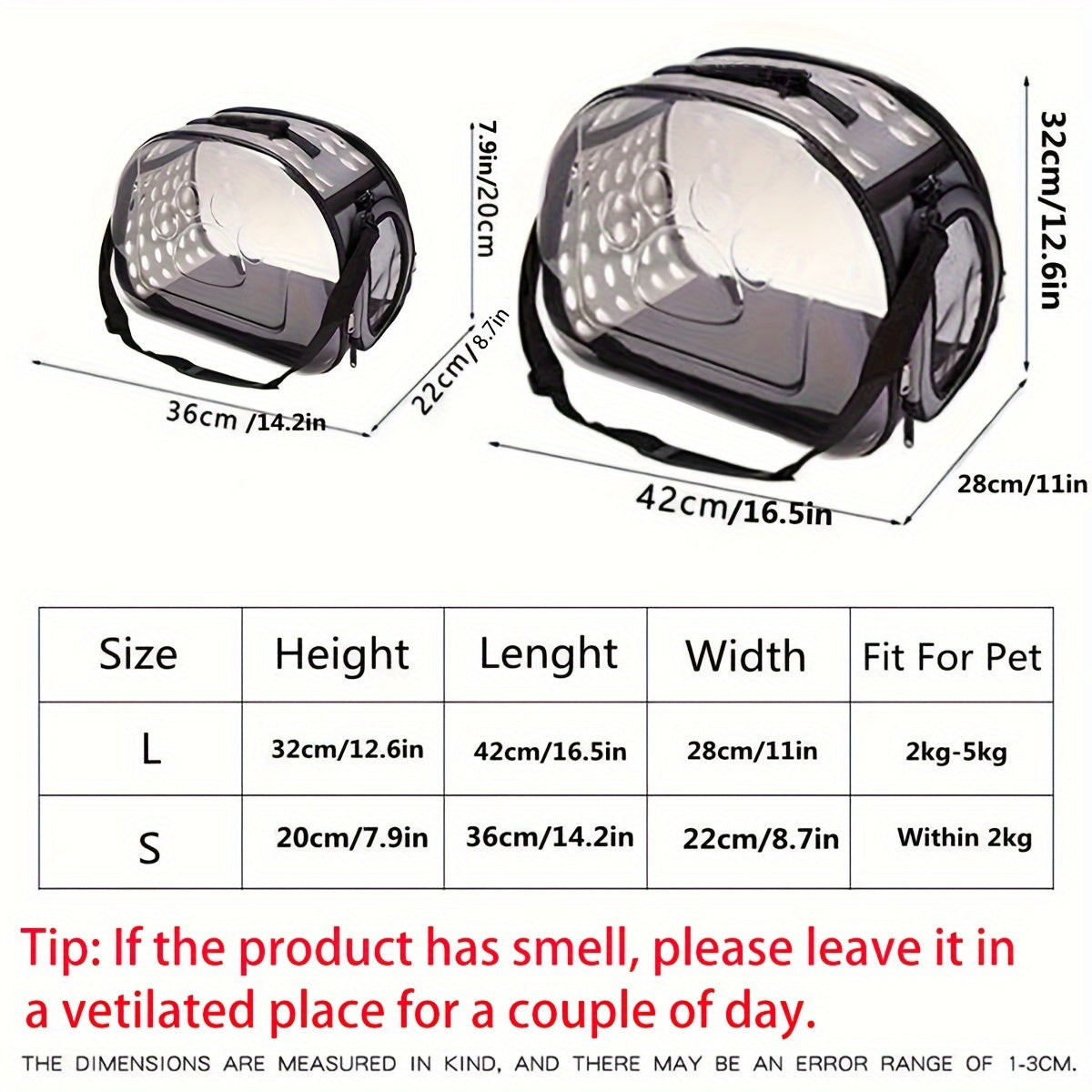 Breathable Foldable Cat Backpack Carrier with Footprint Design and Transparent Window