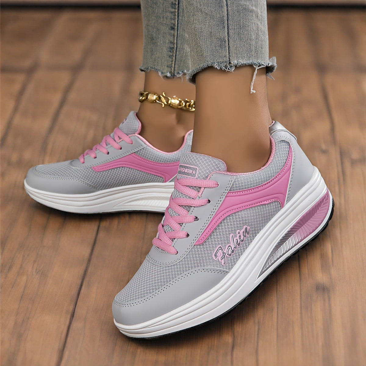 Women's Mesh Chunky Sneakers Low Top Walking Outdoor Trainers