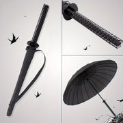 Automatic Samurai Sword Style Umbrella with 16 Iron Ribs Nylon Canopy Water-Resistant
