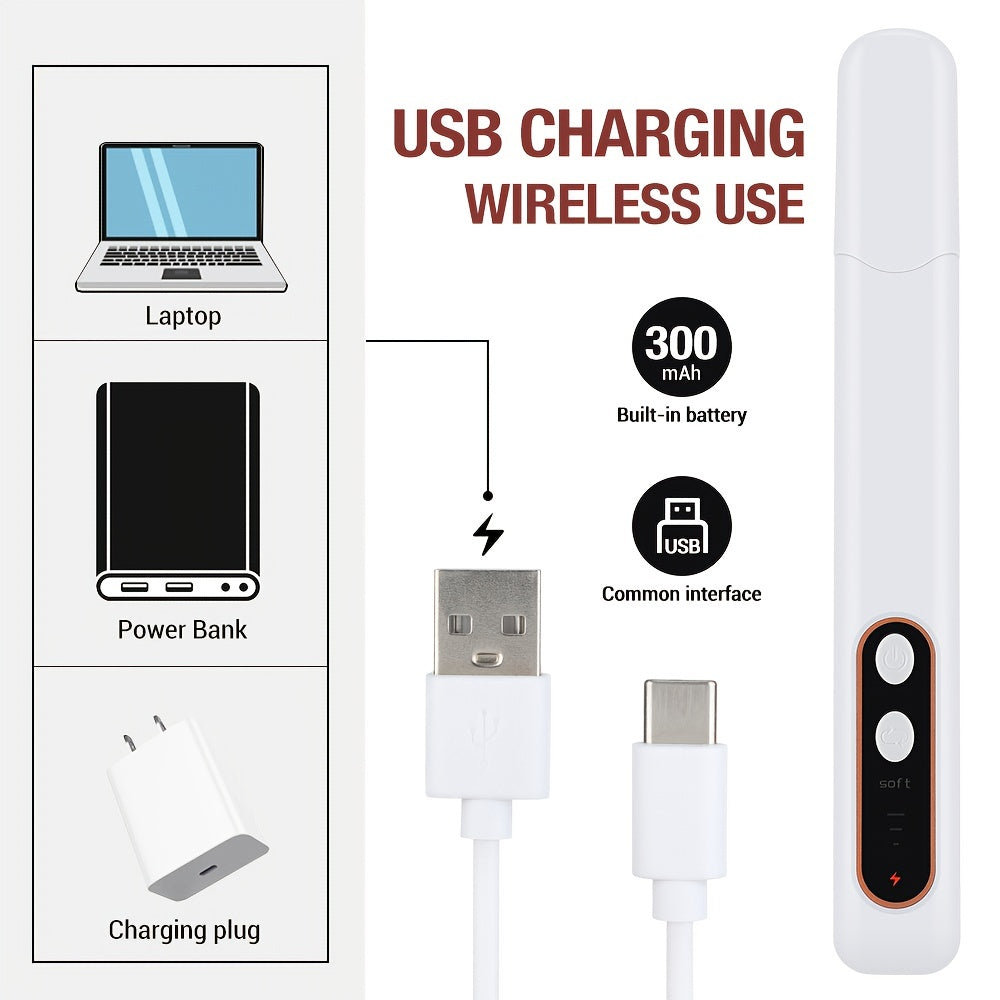 Cordless Nail Drill Kit LED Light USB Rechargeable 3 Speeds Quiet Operation for Acrylic Gel Nails