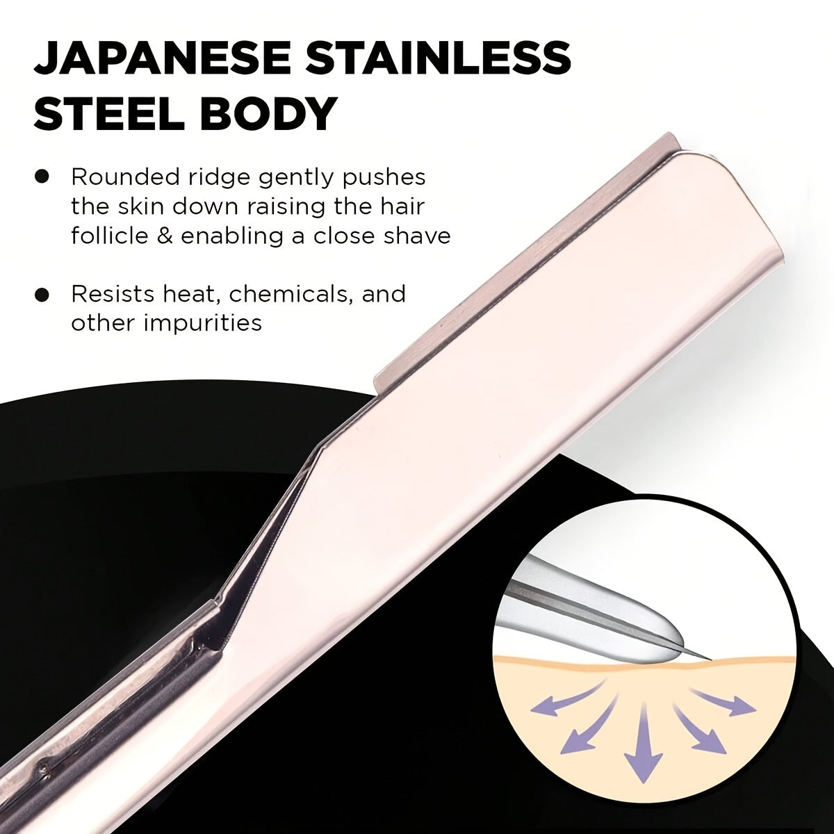 Мужской черный складной бритва с лезвием из нержавеющей стали для точного ухода