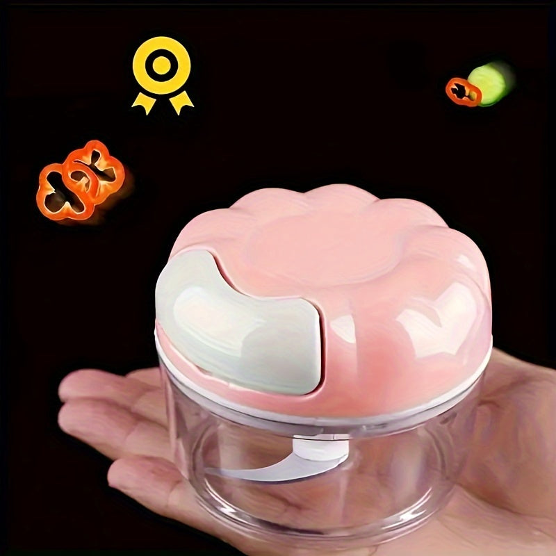 Manual Garlic Chopper Hand-Cranked Kitchen Gadget for Garlic Paste and Chopped Garlic