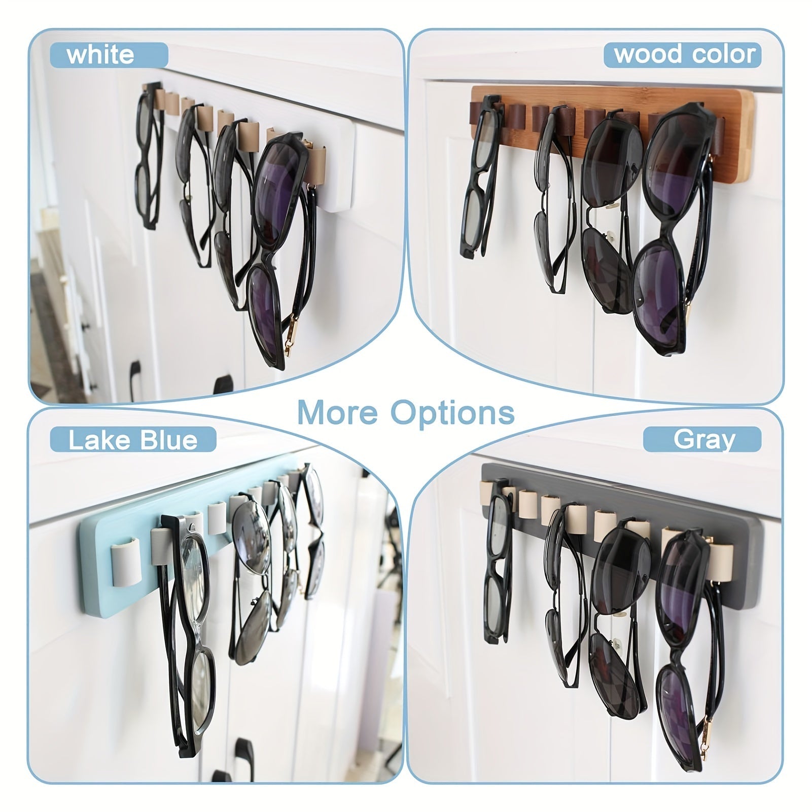 Wooden Wall-Mounted Glass Organizer Rack for Kitchen Storage